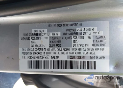 2018 Mazda Cx-5 Grand Touring из США, поврежденный, VIN JM3KFADM9J1386477